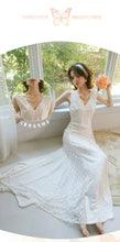Load image into Gallery viewer, Women's Nightgown Luxury V Neck Sleeveless Night Dress Fashion Slim White Princess Long Dress Summer Ladies Sleepwear Vestido
