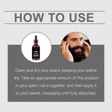 Load image into Gallery viewer, Men Biotin Beard Oil Soften Rough Beard Whiskey Sandalwood Beard Care Oil Hydrate Soothe Under-Beard Skin Men Facial Hair Serum
