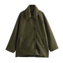 Load image into Gallery viewer, HXAO Woman Winter Coats Faux Wool Coats And Mixtures Oversized Long Coat Women Autumn Long Sleeve Solid Coats Casual Warm Parkas
