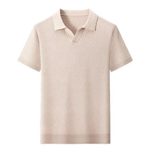 Load image into Gallery viewer, 100% Cotton Short-sleeved POLO Shirt Men's Lapel Knitted T-shirt High-end Casual Bottoming Versatile Men's Short-sleeved Men's T
