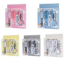 Load image into Gallery viewer, Baby Grooming Kit Baby Care Set BPA Free Cute Design Comb Brush Nail Clippers Scissors Safe Newborn Infant Grooming Tools
