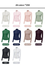 Load image into Gallery viewer, Women's Yoga Set Stand Collar Zip Jacket, Slim Fit Long Sleeve Sports Fitness Yoga Wear
