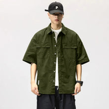 Load image into Gallery viewer, Workwear Short-Sleeved Shirt Men's New Short-Sleeved Slim Jacket Summer Men's Casual Jacket Senior Men's Student Shirt
