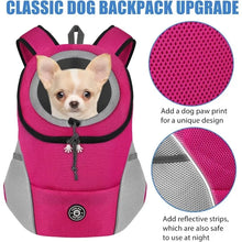Load image into Gallery viewer, New Dog Pet Backpack Carrier Travel Bag Front Pack Breathable Adjustable with Safety Reflective Strips for Hiking Outdoor Cats
