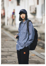 Load image into Gallery viewer, Retro Striped Workwear Shirt Women
