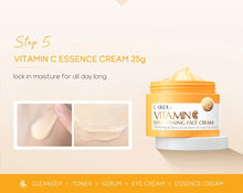 Load image into Gallery viewer, Vitamin C Skincare Set 5pcs(Cleanser-Toner-Serum-Eye Serum-Face Cream) + Natural Antioxidant Ingredients, Nourish Even Skin Tone
