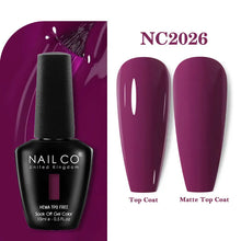 Load image into Gallery viewer, NAILCO 333 Colors Gel Nail Polish Semi Permanent Varnishes Nails Art Design Hybrid Soak Off Top Base Coat UV Gel Manicure 15ml
