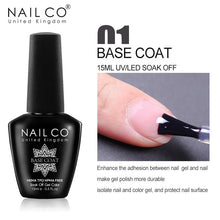 Load image into Gallery viewer, NAILCO 15ml Nail Gel Polish Semi Permanent UV Varnish Nails Art Gel Vernis Manicure TOP BASE Nails Products Supplies Equipment
