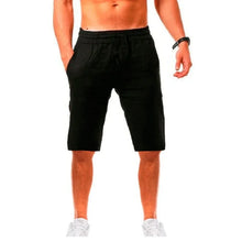 Load image into Gallery viewer, Men's Cotton Linen Short Pants Lightweight Hawaiian Summer Shorts Men Breathable Solid Color Casual Short Trousers
