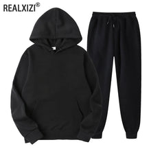 Load image into Gallery viewer, Men Tracksuit 2 Pieces Sets Hooded Sweatshirt +Drawstring Pants Male Hoodies Running Sportswear Men Women Autumn Sportwear
