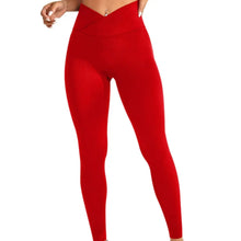 Load image into Gallery viewer, Women's Leggings Workout Cross Waist Elastic Bubble Butt Fitness Seamless Yoga Sports Tight Pants
