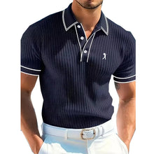 Load image into Gallery viewer, Men's Short Sleeve Polo Shirt with Buttons Casual Entertainment Decorative Whit Logo Clothing Leisure Fashion Polo
