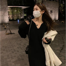 Load image into Gallery viewer, French Knit V-Neck Midi Dress
