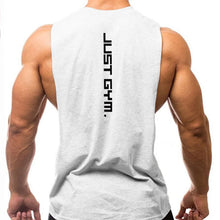 Load image into Gallery viewer, Gym Clothing Men Sides Cut Off T-shirts Dropped Armholes Tank Tops Workout Fitness Sleeveless Vest Outdoor Jogging Undershirt

