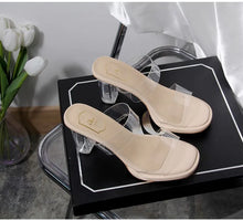 Load image into Gallery viewer, Women's High Heels, 2024 Summer New Waterproof Table with A Line Not Tired Feet Thick Crystal Slippers, Women's Shoes
