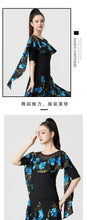 Load image into Gallery viewer, Dancewear Women Tops Summer Fashion Print Latin Line Dance Costume New Products Ballroom Dance Women Top Training Clothes Black
