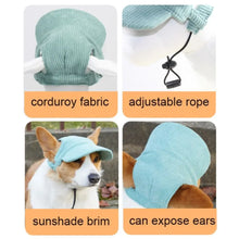 Load image into Gallery viewer, Pet Accessories Adjustable Dog Baseball Cap Breathable Soft Pet Sun Hat with Ear Holes Cat Sunscreen Hat Outdoor
