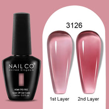 Load image into Gallery viewer, NAILCO 15ml Colorful Jelly Gel Nail Polish Gorgeous Color HEMA TPO FREE Soak Off UV LED Semi Permanent Long Wear Gel Varnish
