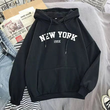 Load image into Gallery viewer, Hoodie Europe and America Sweatshirts for Women New York Letter y2k Autumn Winter   Casual Long Sleeve Pullover with Pockets
