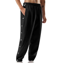 Load image into Gallery viewer, Men Jogger Pants Contrast Color Sides Buttons Stretch Workout Long Trousers Casual Sports Sweatpants Streetwear
