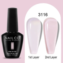 Load image into Gallery viewer, NAILCO 15ml Colorful Jelly Gel Nail Polish Gorgeous Color HEMA TPO FREE Soak Off UV LED Semi Permanent Long Wear Gel Varnish

