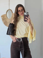Load image into Gallery viewer, HH Women Spring Fashion Versatile High Neck Drape Asymmetric Top Female Sexy Elegant Slim High Street Casual Commuting Party Top
