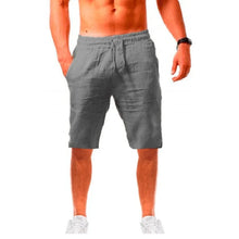 Load image into Gallery viewer, Men's Cotton Linen Short Pants Lightweight Hawaiian Summer Shorts Men Breathable Solid Color Casual Short Trousers
