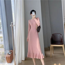 Load image into Gallery viewer, Elegant Knit Flounce Midi Dress

