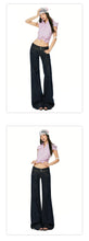 Load image into Gallery viewer, Women Vintage Blue Jeans Hip Hop Fashion Streetwear Y2K Wide Leg Straight Low Waist Jeans Baggy Denim Pants
