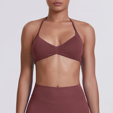 Load image into Gallery viewer, Sport Bra Strappy Bra Top Women High Support Thin Strap Halter Sport Seamless Bras Scrunch Workout Yoga Tank
