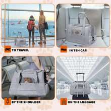 Load image into Gallery viewer, Pet Carrier Bag Airline Approved Up for Cats and Dogs Up to 20LBs, Soft Cat Carrier Dog Carrier Travel Kitten Carrier with Mat
