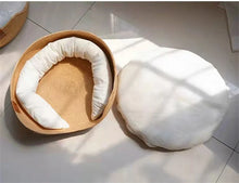 Load image into Gallery viewer, Pet Bed Soft Cat Kennel Dog Beds Sofa Bamboo Weaving Four Season Cozy Nest Baskets Waterproof Removable Cushion Sleeping Bag
