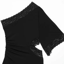 Load image into Gallery viewer, Women's Lace Dress Elegant Female Party Dresses Summer Casual Woman Backless Short Dress Vintage Vestidos Black Evening Dresses
