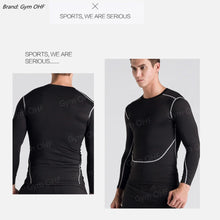 Load image into Gallery viewer, Gym Fitness T Shirt Men's Short Sleeve Summer Boxing Jersey Legging Men Rashguard Compression Pants Quick Dry Tight T-Shirts Men
