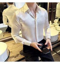 Load image into Gallery viewer, Glossy Slim Fit Men’s Dress Shirt
