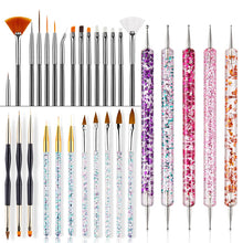 Load image into Gallery viewer, Nail Art Brushes Nail Art Tool Set Nail Dotting Tools Nail Dust Brush Striping Long Lines Nail Drawing Pen Nail Design
