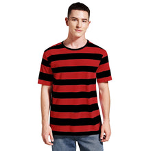 Load image into Gallery viewer, Men Striped T-Shirt Stripes Top Tees Male Fashion Short Sleeve Shirts Costume Cosplay Party Blue Red White Black Yellow T Shirt
