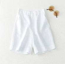 Load image into Gallery viewer, Women's Shorts Linen Half Knee Length Mid Wide Female Short Pants Bermuda Offer Aesthetic Hot Streetwear Korean Style For Summer
