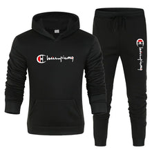 Load image into Gallery viewer, Men's 2 Piece Tracksuit Hooded Sweatshirt Sweatpants Casual Jogger Sportswear Streetwear Sets Male Sports Suits Outfit Clothing
