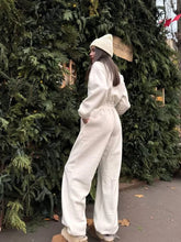 Load image into Gallery viewer, Jumpsuit Women 2026 New Fashionable Long Sleeved Jumpsuit for Women's Casual Half Open Collar Elastic Waist Jumpsuit

