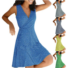 Load image into Gallery viewer, Dresses for Women 2025 Casual Plus Size Women's Floral Wrap V Neck Midi Dress A Line Swing Cap Sleeve Midi Vestidos De Fiesta
