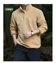 Load image into Gallery viewer, 2025 Men Sweatshirt Turtleneck Half Button Pullover Male Polar Fleece Casual Basic Elegant Work Wear Winter Autumn Warm Jacket
