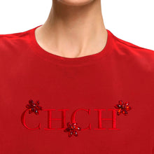 Load image into Gallery viewer, Elegant Embroidered Summer Cotton Tee
