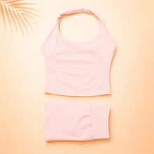 Load image into Gallery viewer, Women Seamless Yoga Set Halter Sports Bra Scrunch Butt Shorts 2 Piece Gym Workout Fitness Activewear High Waist Athletic Outfit
