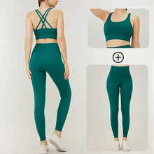 Load image into Gallery viewer, Women's Yoga Set Workout Set 2 Piece High Waist Yoga Leggings Sports Bra Gym Suit Activewear Sports Fitness Set Sports Suit

