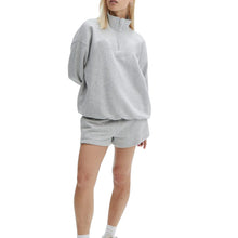 Load image into Gallery viewer, Velvet Zip Sweatshirt Shorts Set
