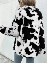 Load image into Gallery viewer, Women's Cow Print Double-sided Cashmere Coat Autumn Winter Loose Coats With Pockets Single Breasted Lapel Collar Plush Jacket
