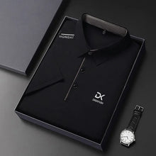 Load image into Gallery viewer, Men's Business Casual Short Sleeve Polo Shirt Solid Color with Badge Fashionable Breathable Comfortable Versatile Business Top

