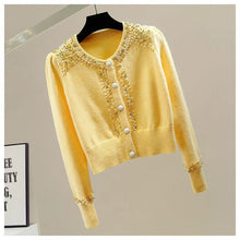 Load image into Gallery viewer, Slim O-Neck Knit Cardigan Sweater
