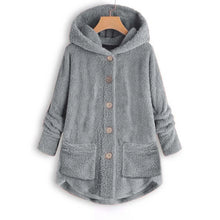 Load image into Gallery viewer, Plush Asymmetric Winter Casual Coat
